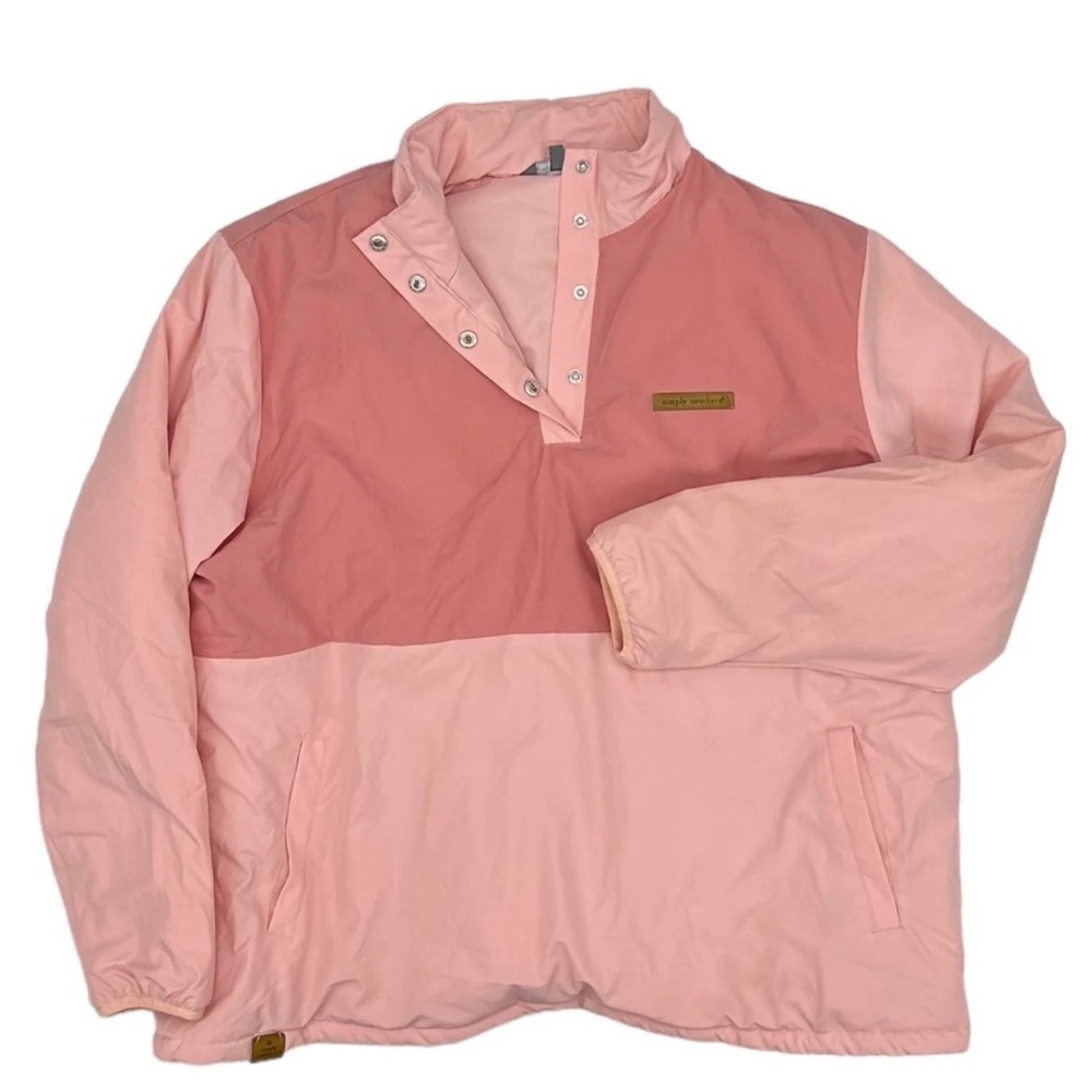 Simply Southern Quarter Snap Pink Pullover Size XXL